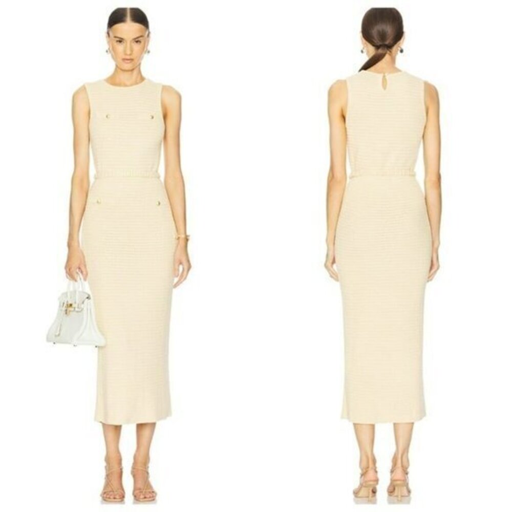 L'Academie by Marianna Eleanor Midi Dress - Butter Yellow